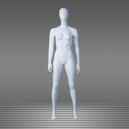 DE-LIANG Abstract Female Full Body Fiberglass Mannequin – White Matte Retail Clothing Display Form
