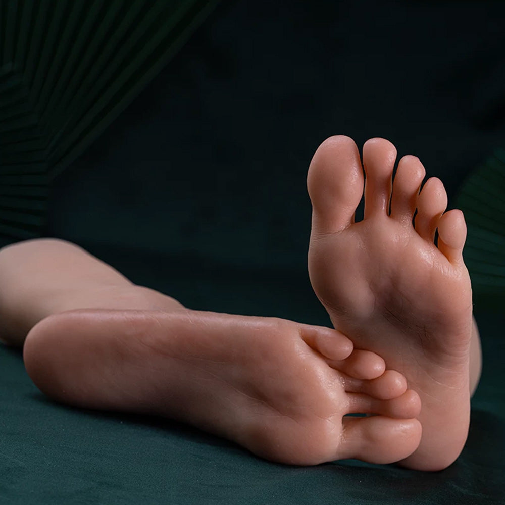 DE-LIANG Realistic Silicone Female Foot Model for Medical Study & Sock & Shoe Display