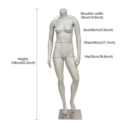 DE-LIANG Headless Female Mannequin Full Body Fiberglass Display Form for Sportswear Store