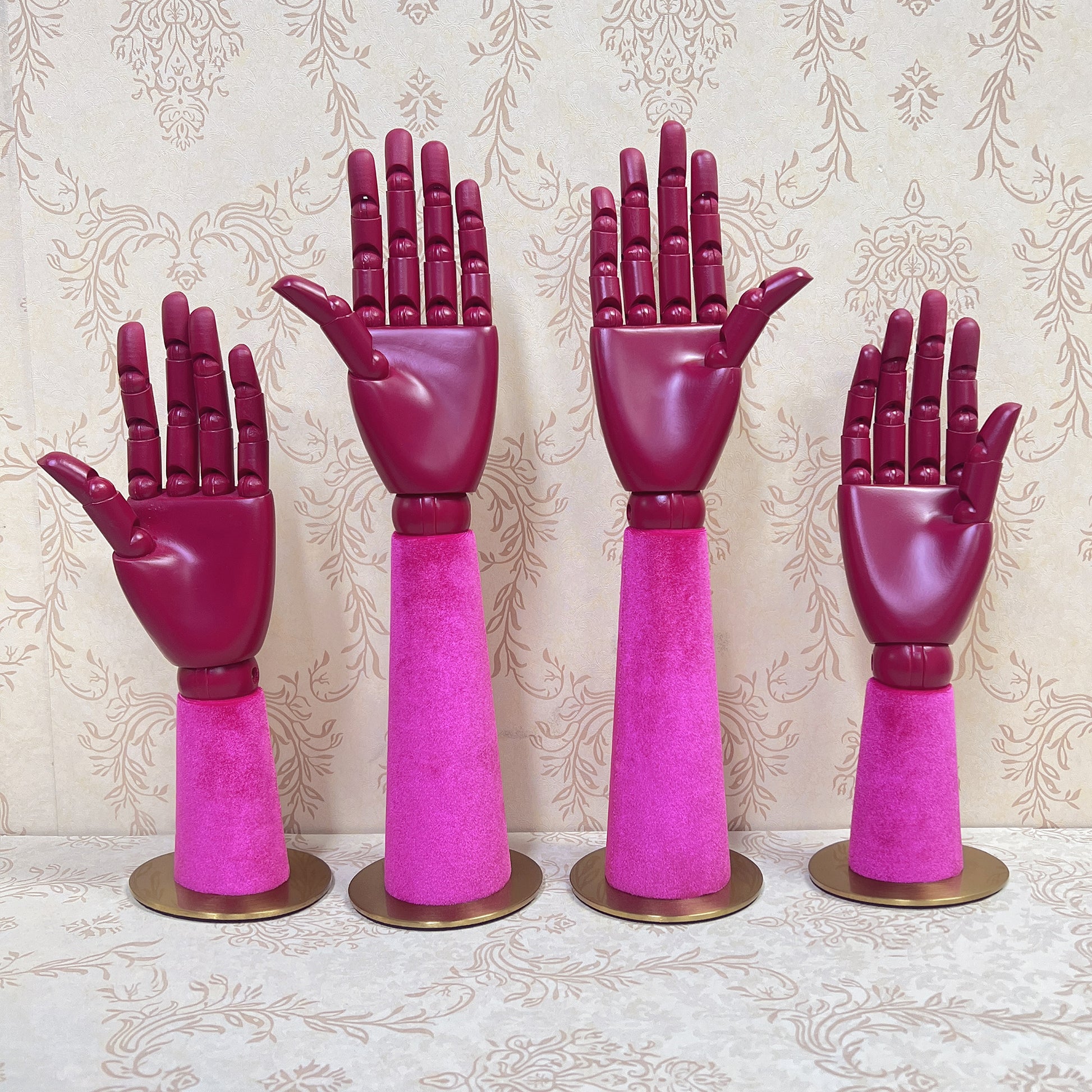 Luxury Wooden Mannequin Hand, Colorful Right Wooden Props Covering Velvet Mannequin Hand,Jewelry/Sunglass Display Wooden Mannequin Hand DE-LIANG