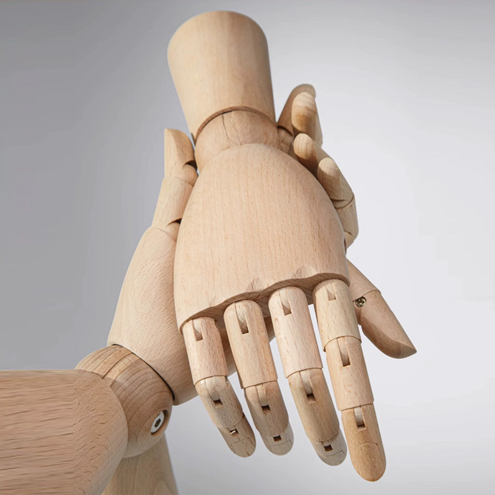 Wooden Hand Mannequin,Multifunction Female Hand for bag jewelry sunglasses necklace hat Wig display, Raw Beech Wood Color with/without Base DL2420 DE-LIANG