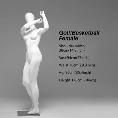 Sports Mannequin Full Body - Golf Tennis Display Prop | Fiberglass Male Female