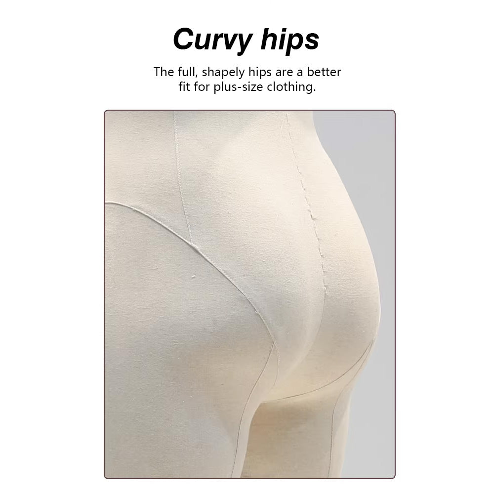 DE-LIANG Premium Plus Size Female Display Mannequin | Professional Curvy Dress Form with Flexible Articulated Wood Arms