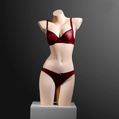 DE-LIANG Female Lingerie Half Body Mannequin - Bust Torso Hip Form Bra Panty Underwear Display Prop
