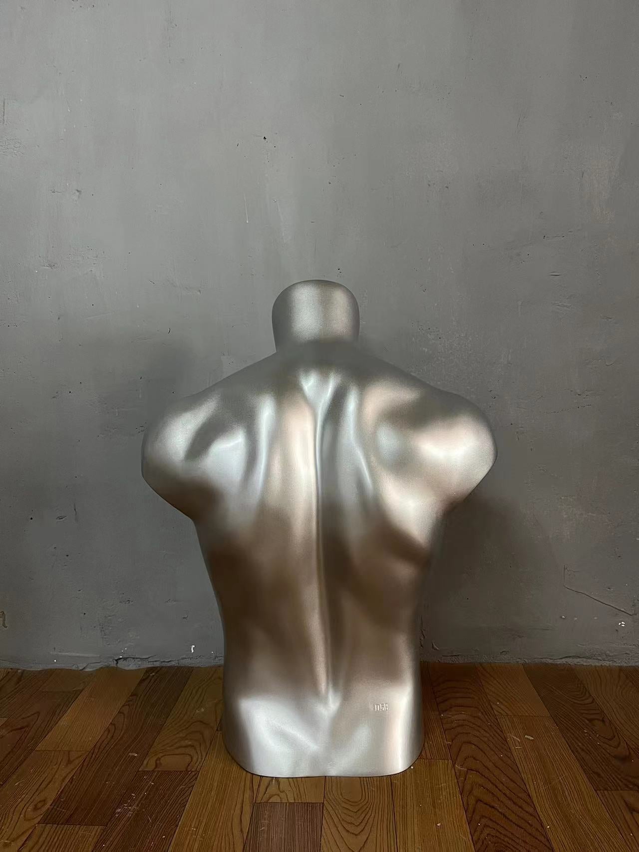 Fiberglass Fashion Male Sport Mannequin Torso,Elbow,Arms,Waist And Hip Protector Props,Silver Mannequin Props for Athletic Brace Display