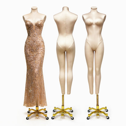DE-LIANG Full Body Dress Form for Gowns & Pants | Soft Chest | Pinnable | 143cm