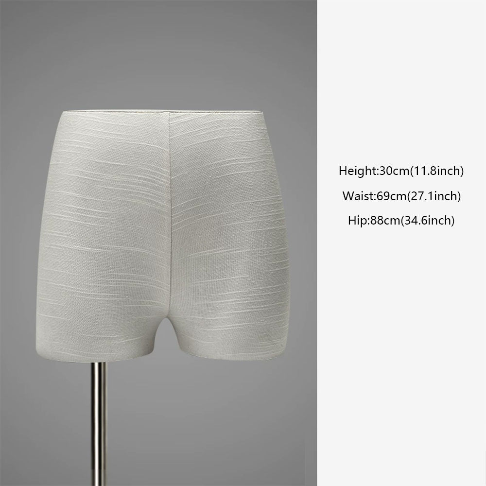 DE-LIANG Female Hip Mannequins – Twill Fabric Dress Form with Mirror Steel Base