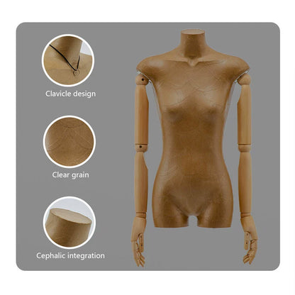 DE-LIANG Model Props, Half Body Female Mannequin Display Dummy,Female Bust Window Dummy Mannequin, Retro Kraft Paper Mannequin DE-LIANG