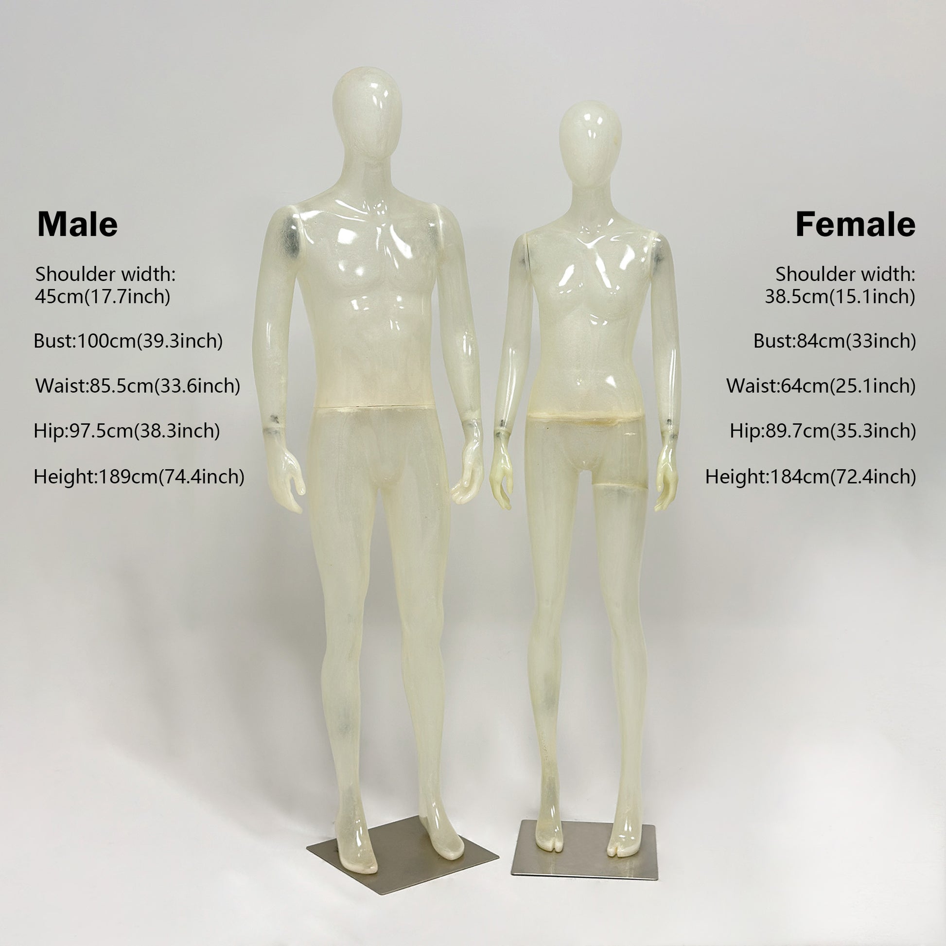 Crystal clear glass fiber texture of professional display mannequin