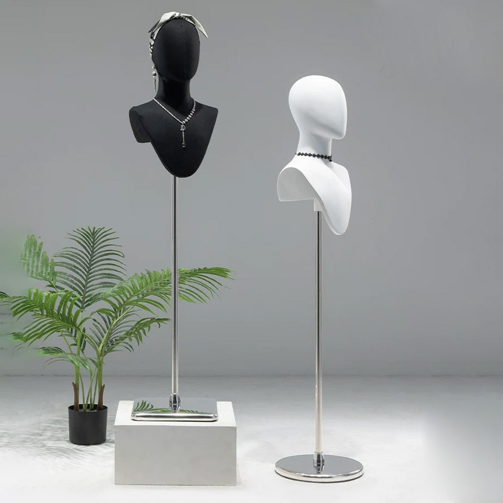 DE-LIANG Cosplay Mannequin Head Stand | Wigs Hats Jewelry | Extra-Long Wig Display
