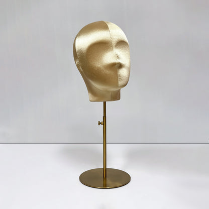 DE-LIANG Plus Size Female Silk Mannequin Head with Adjustable Stand for Wigs & Hats