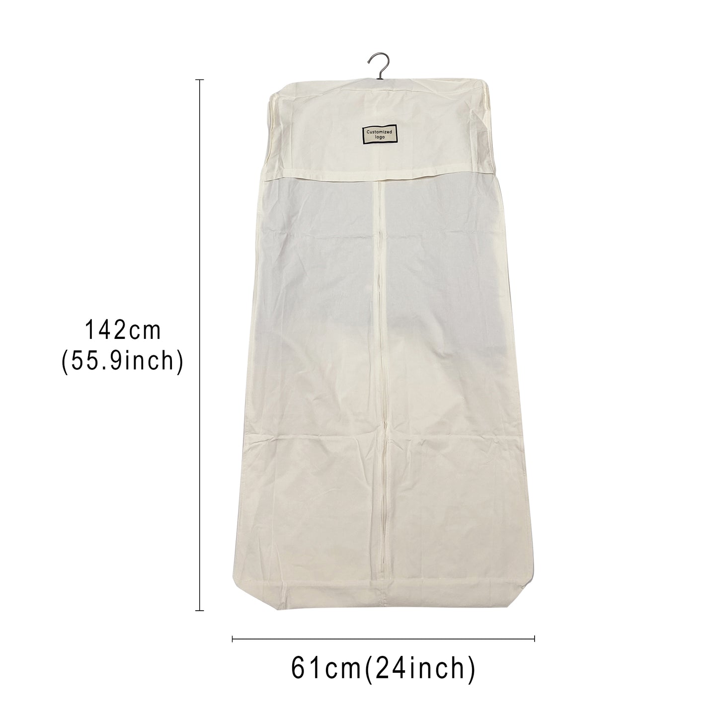 DE-LIANG Fashion Garment Bags, Suit Dust Cover, Beige Linen Fabrics Clothes Cover for Hanging Clothes, Dust Guard Suit Storage Bag,Customizable Hanging Garment Bag for Travel Home