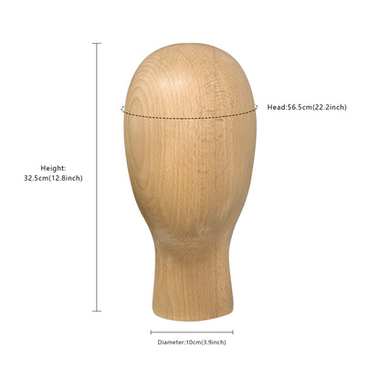 Male Wooden Head Mannequin, Beech Wooden Head for Hat Holder, Wig Jewelry Hat Cap Earphone Headband Display Organization Head Model for Home DE-LIANG