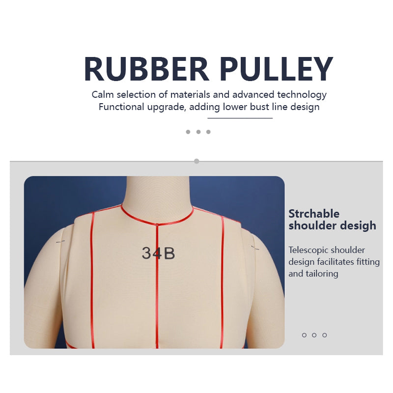 DE-LIANG Professional Lingerie Tailor Dress Form - Oblique Pinnable Female Full Body Mannequin with Reference Lines