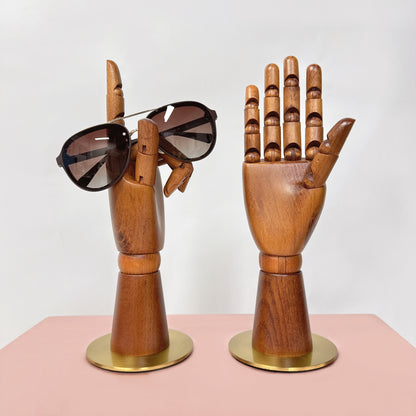 High Quality Matte Black Wooden Hand Mannequin Display, Female Wood Manikin Hand Dress Form Torso,Jewelry Display Flexiable Arm, 27/37/43cm DE-LIANG