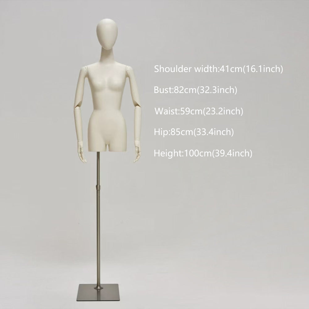 DE-LIANG Female Half Body Mannequin with Arms,Colorful Glossy Female Fiberglass Display Model for Clothing Jewelry Display,Female Dress Form