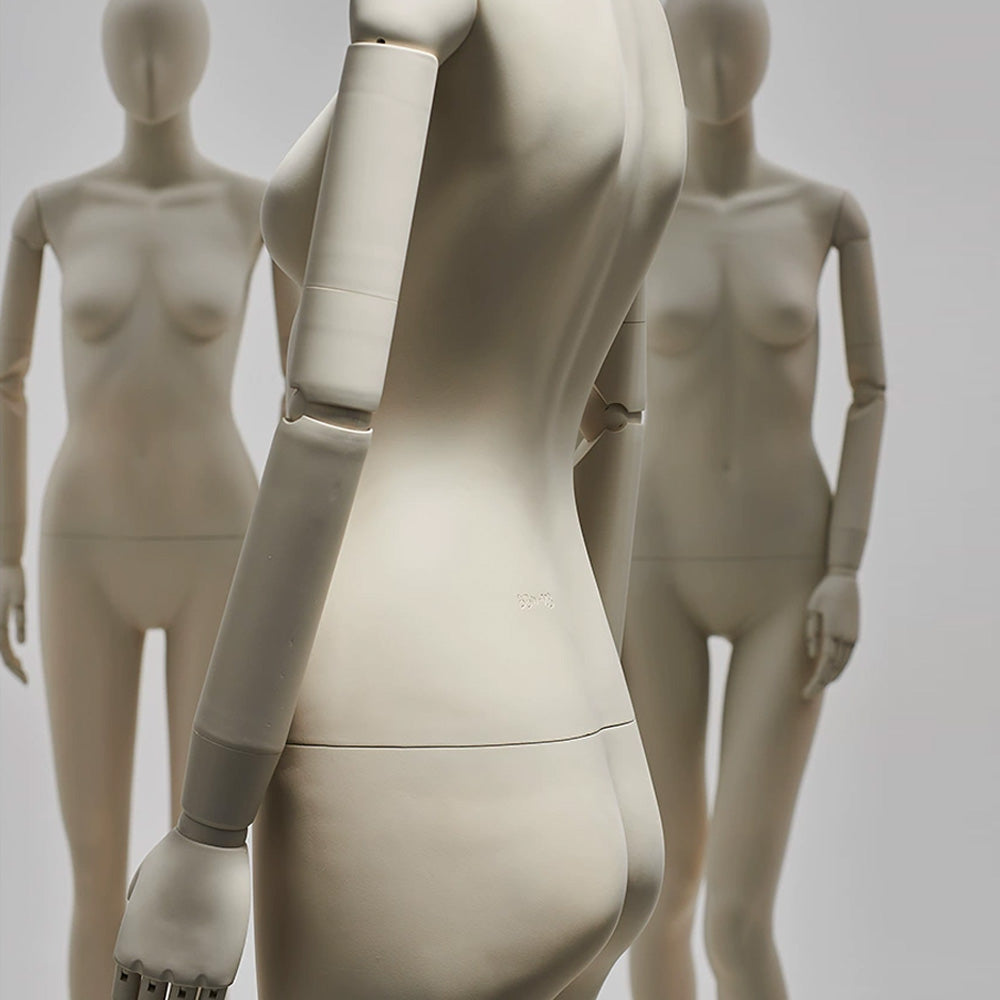 DE-LIANG Female Full Body Mannequin – Adjustable Dress Form with Torso Display, Modern Posing Mannequin for Fashion Boutiques & Window Displays