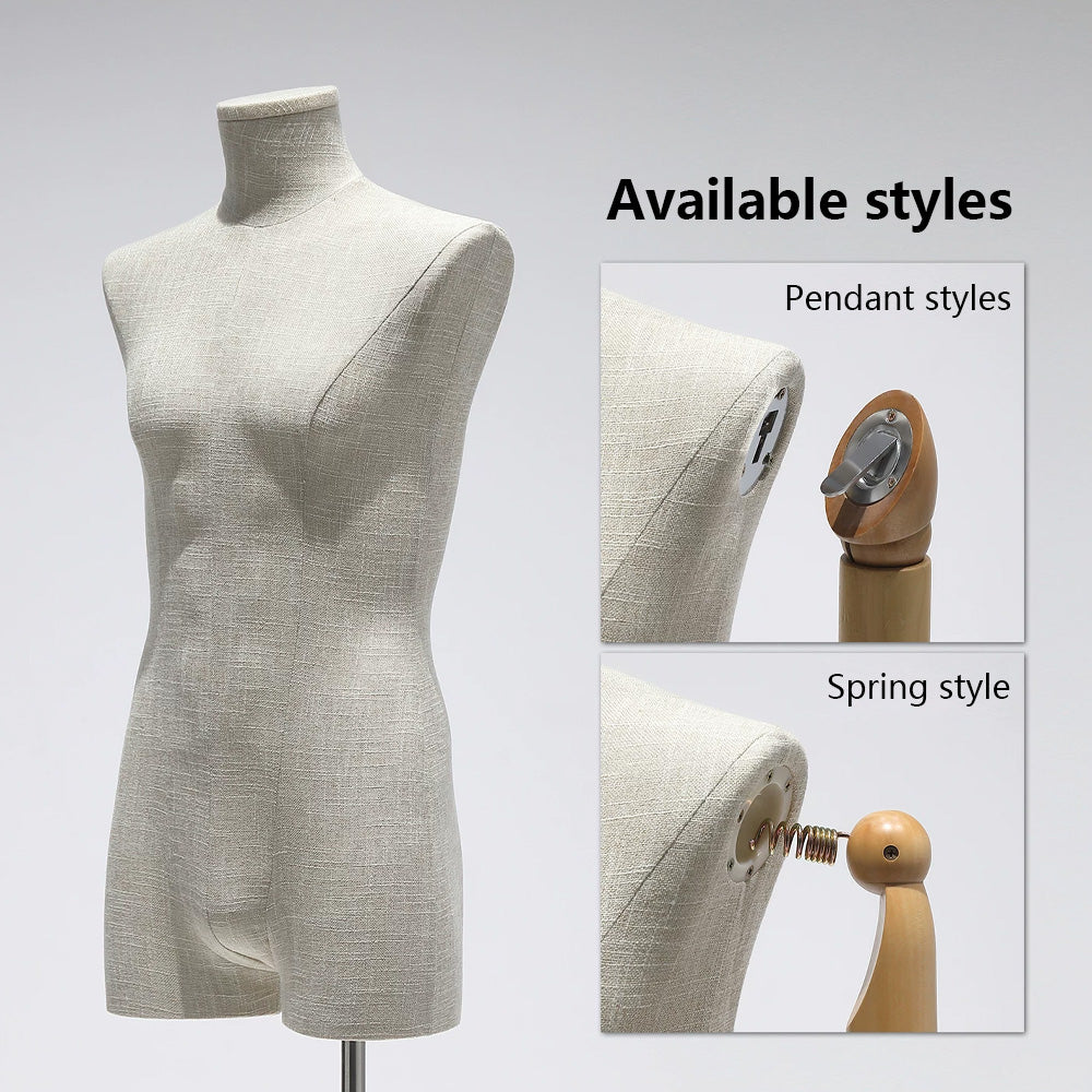 DE-LIANG Male Mannequin Slub Linen Muscle Torso | Menswear Window Display Stand