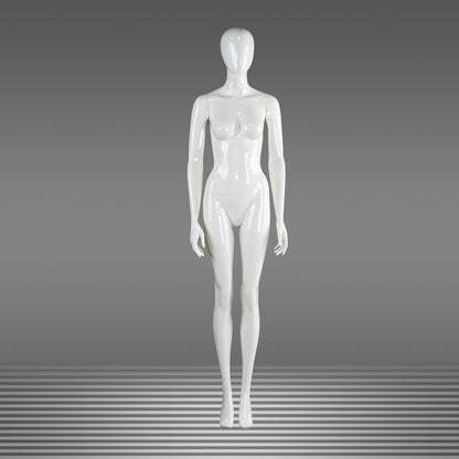 DE-LIANG Female Full Body Mannequins,Glossy White Fiberglass Realistic Dress Form