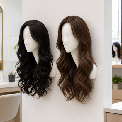 DE-LIANG Female Wall-Mounted Mannequin Head with Long Neck for Wig, Hat & Retail Display