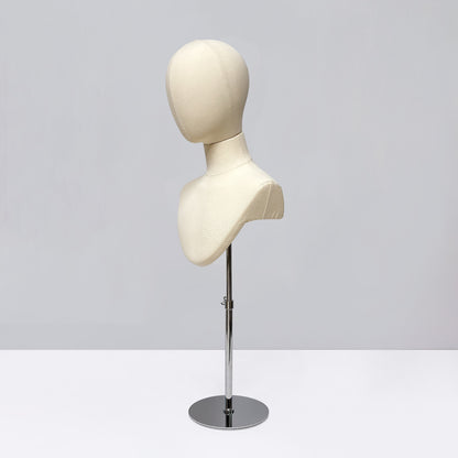 DE-LIANG Male & Female Linen Mannequin Head for Wigs, Hats & Jewelry Display
