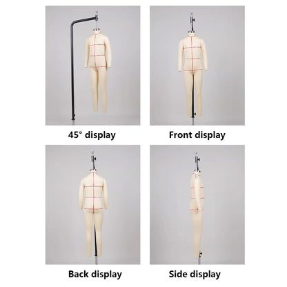 DE-LIANG Professional Children's Full-Body Dress Form with Removable Arms – Adjustable Dressmaking Mannequin for Draping & Pattern Cutting