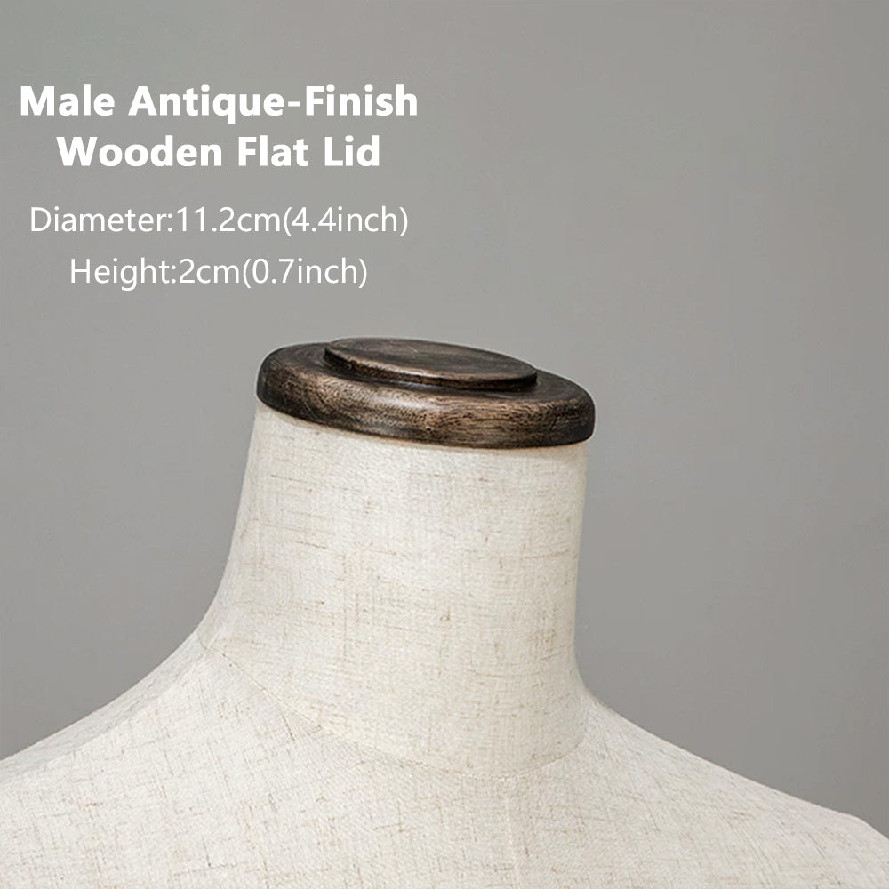 DE-LIANG Wooden Mannequin Head Cap for Clothing Store Boutique Display Dress Form