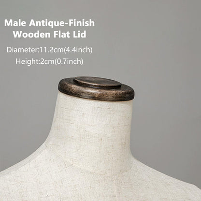 DE-LIANG Wooden Mannequin Head Cap for Clothing Store Boutique Display Dress Form