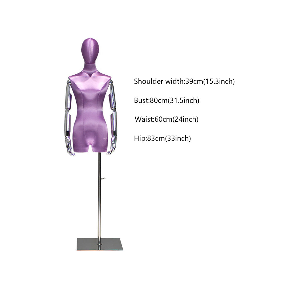 DE-LIANG Female Half Body Mannequin,Fashion Colourful Designer Silk Dress Form, Jewelry Showcase Dummy, Perfect Wedding/Colth Store(Ship by sea) De-Liang Dress Forms