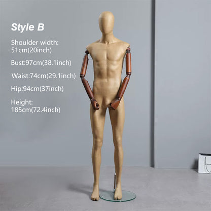 DE-LIANG Vintage Kraft Paper Mannequin - Full Body Male Female Clothing Display