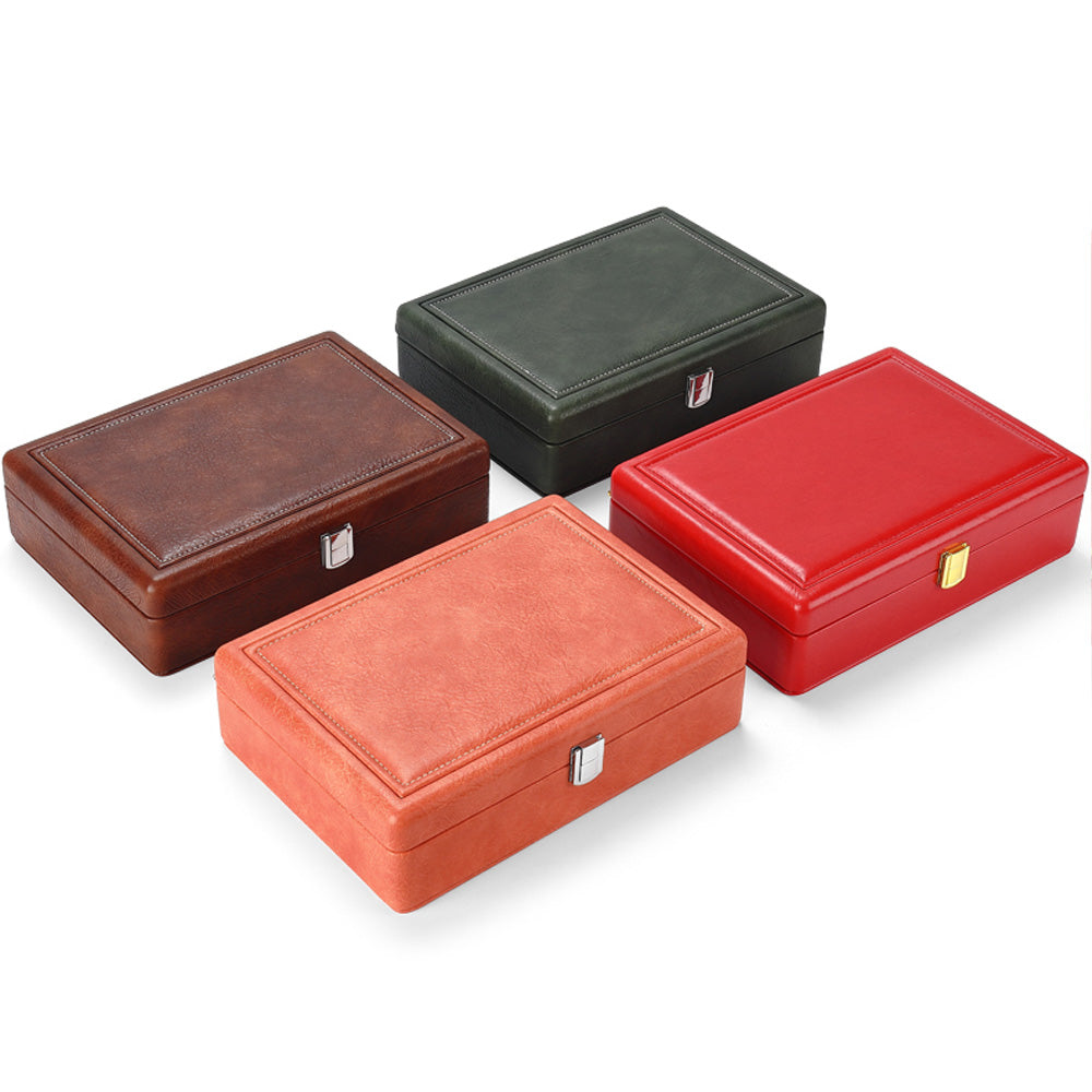 Leather Double Layer Large Capacity Jewelry Box Jewelry Box Ring Bracelet Necklace Storage Box Birthday Gift Box DL07001 DE-LIANG