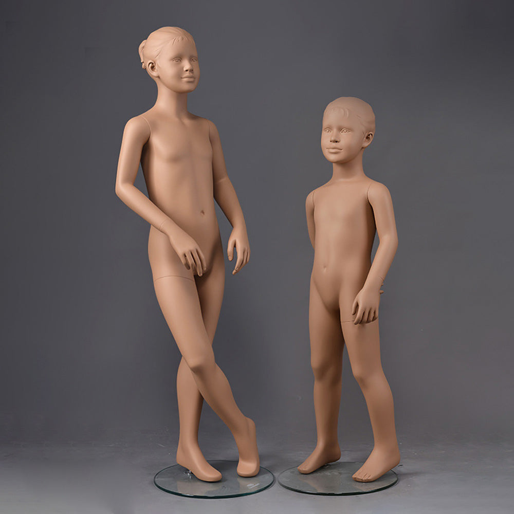 Brown Kids Full Body Mannequin with Arms and Base