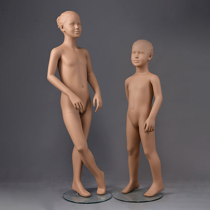Brown Kids Full Body Mannequin with Arms and Base