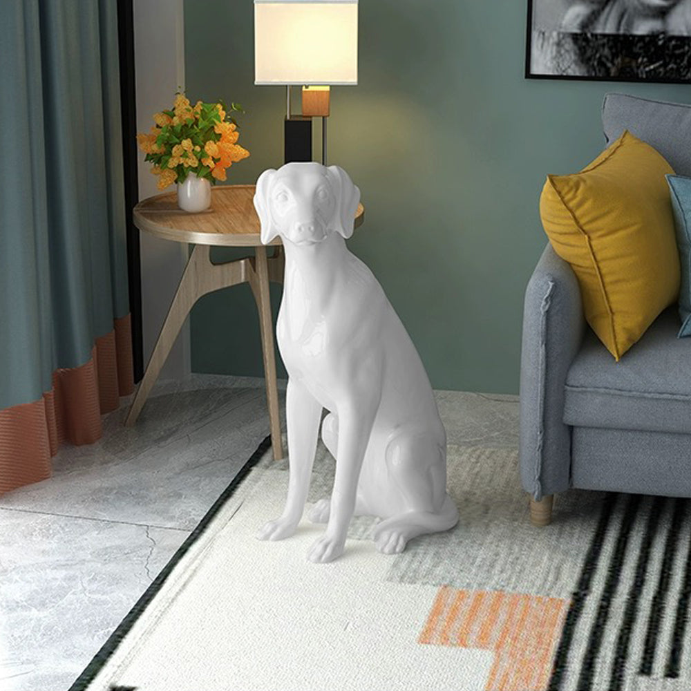 Fashion Realistic Dog Mannequin, Glossy White Pet Mannequin, Fiberglass Decorative Dog Sculpture for Boutique Display, Pet Clothes Mannequin