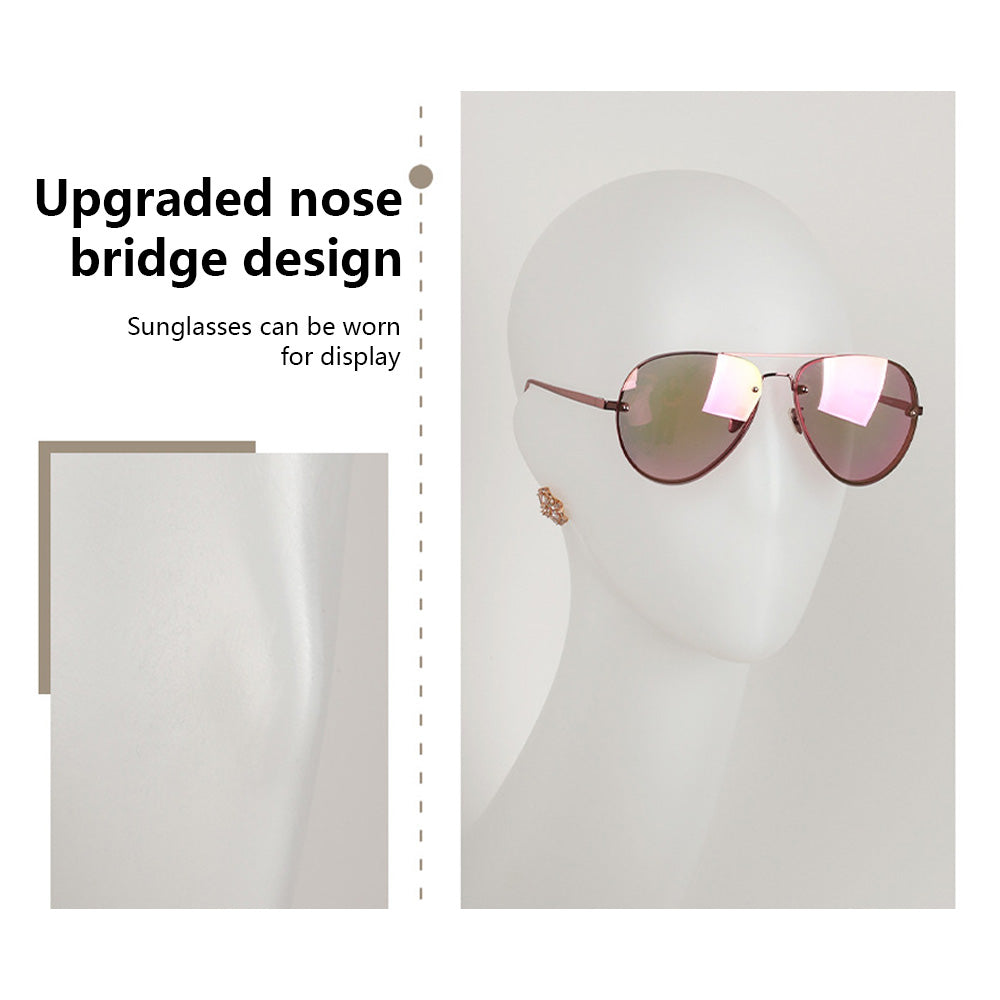 DE-LIANG Female Wall-Mounted Mannequin Head with Long Neck for Wig, Hat & Retail Display
