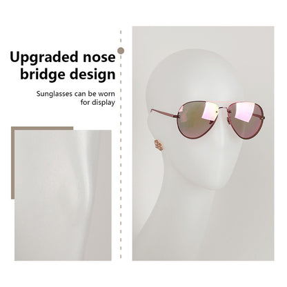 DE-LIANG Female Wall-Mounted Mannequin Head with Long Neck for Wig, Hat & Retail Display