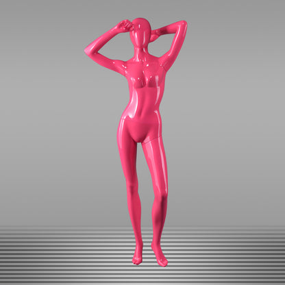 DE-LIANG Colorful Glossy Female Mannequins ,Abstract Full Body Fiberglass Display Models