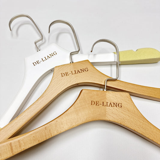 Quality Beech Wooden Hangers,40cm 43cm Knitwear coat pant wedding hanger Clothing Display Rack,Customize Logo Free, 50pcs per Box, Natural