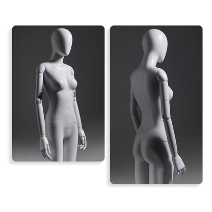DE-LIANG Gray Youth Mannequin - Full Body Fiberglass Display Forms for Clothing Stores