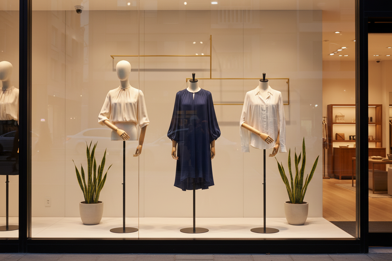 半身模特中高端橱窗展示场景图