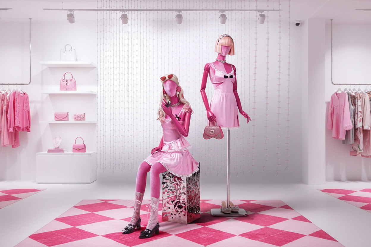 粉色模特场景图