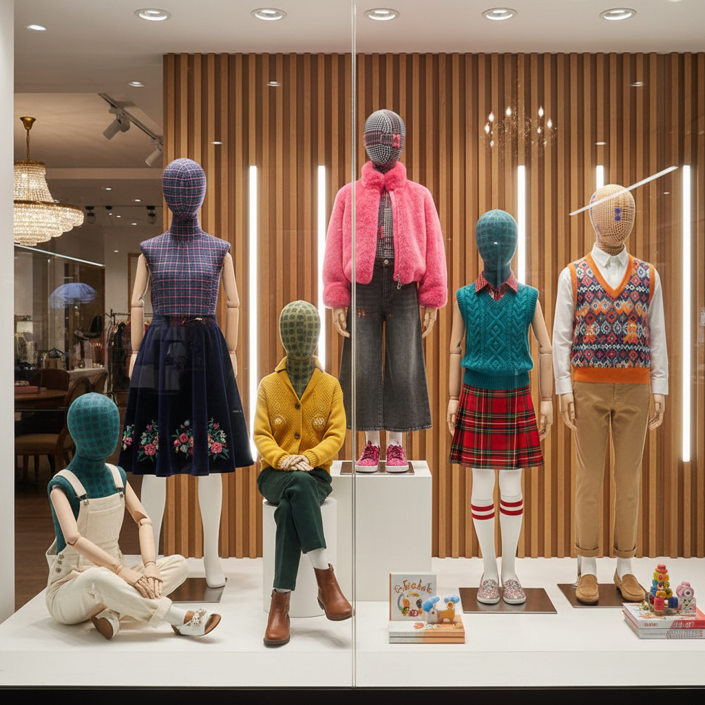 童装橱窗展示场景图