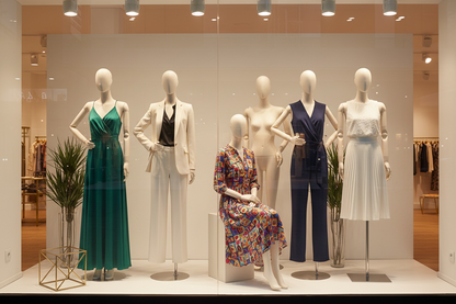 白色哑光喷漆模特橱窗展示场景