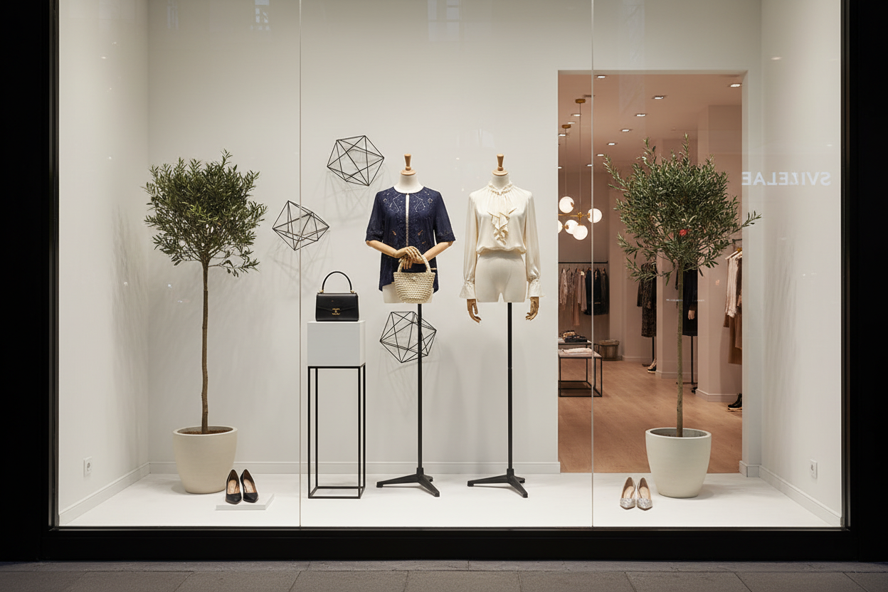 半身模特橱窗展示场景