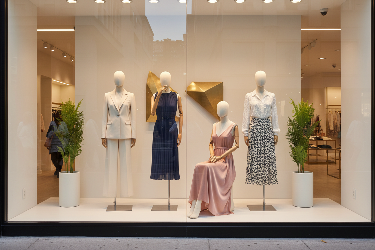 包布模特橱窗展示场景
