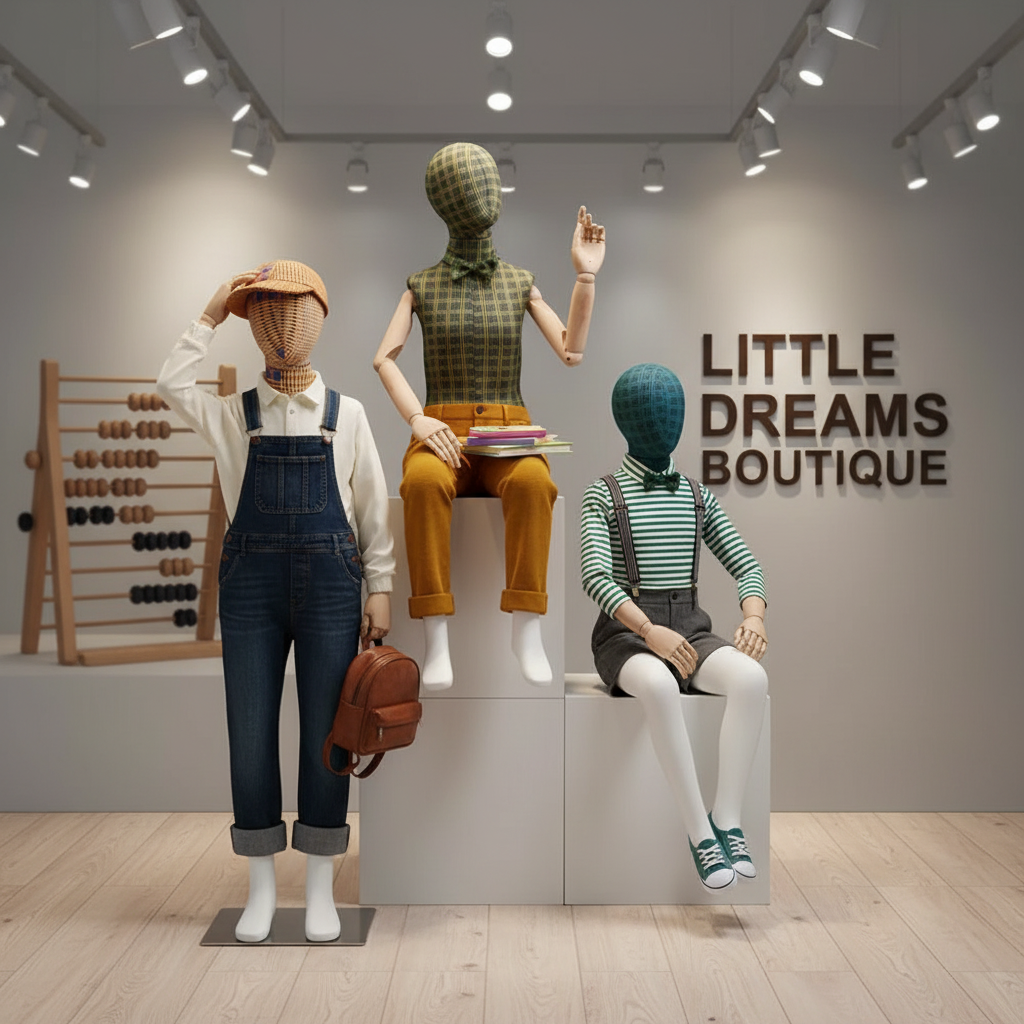 童装橱窗展示场景图