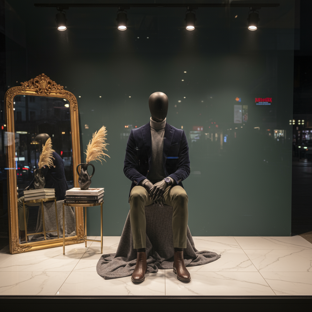 橱窗服装展示场景图