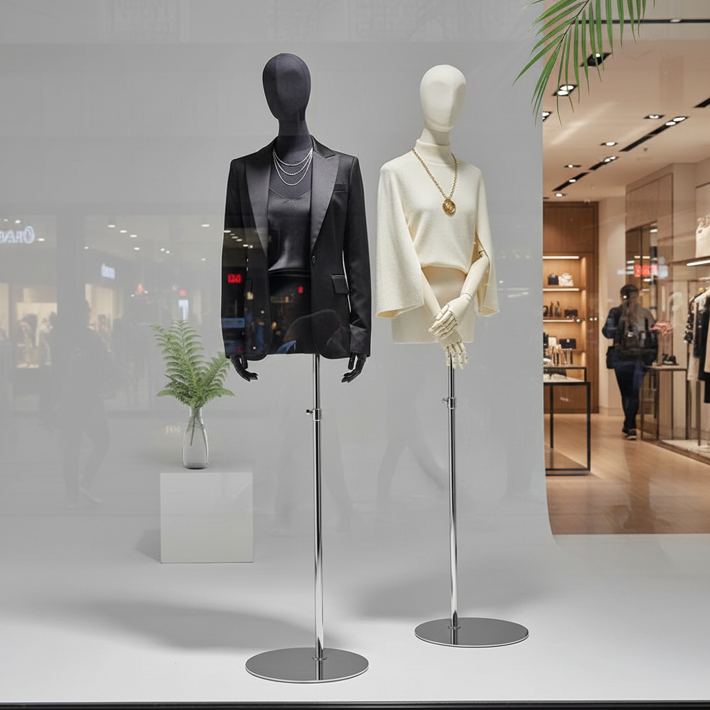 adjustable dress form torso mannequin for retail store window display