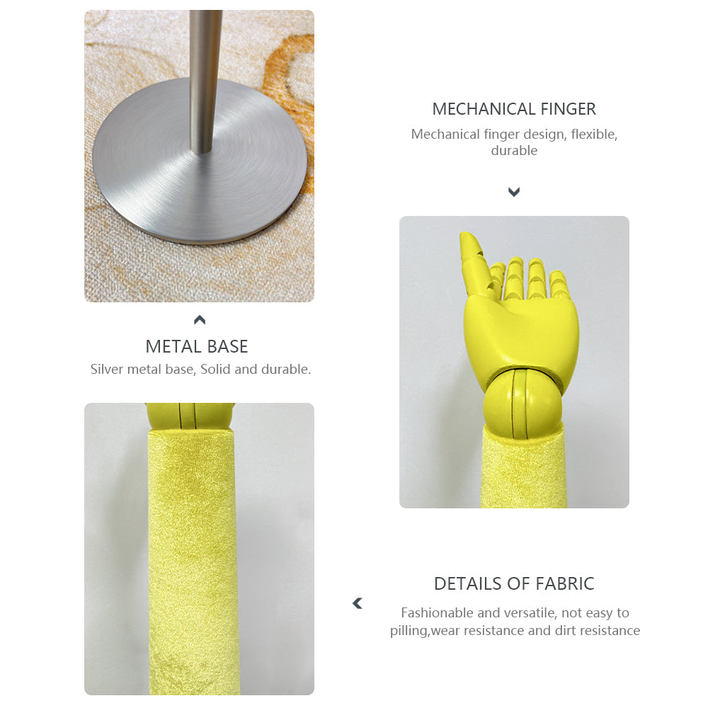 Luxury Female Left Right Wooden Mannequin Hand,Colorful Velvet Mannequin Hand Display Model Props,Sunglasses Scarf Ring Jewelry Display Hand DE-LIANG