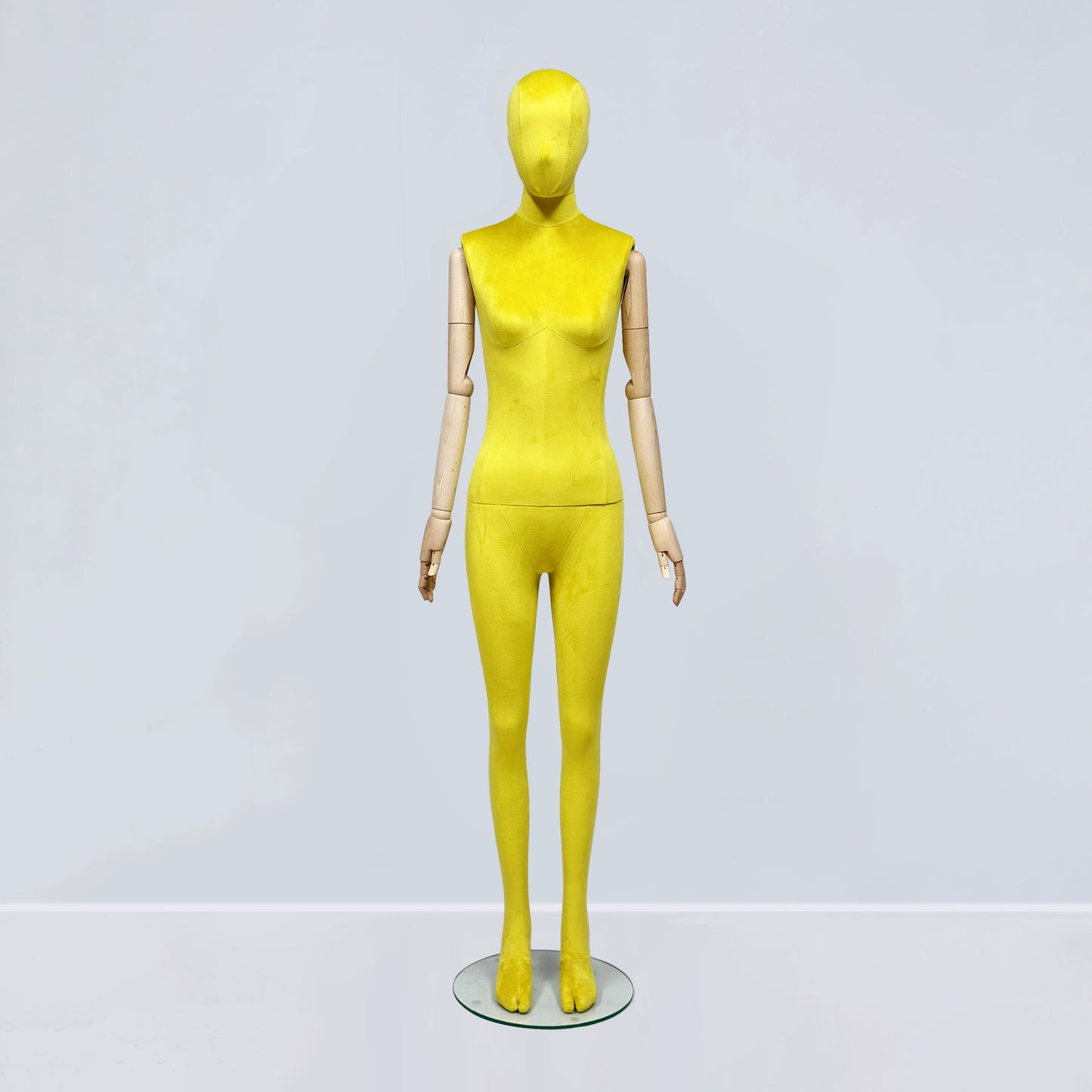 Luxury Matte Flannel Female Mannequin | Articulated Wooden Arms | DE-LIANG